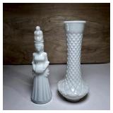 Avon Bath Oil Bottle and Diamond Bud Vase