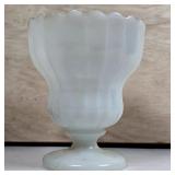 White Fluted Pedestal Vase, 5.5 In.