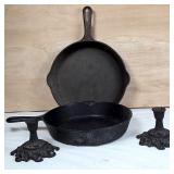 Griswold No. 8 Skillet, Pan & Candle Holders