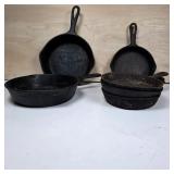 Assorted Vintage Cast Iron Skillets
