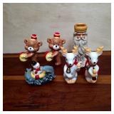 Assorted Holiday Figurines & Candle Holder