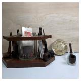 Pipe Rack, Smoking Pipes and Tobacciana Lot