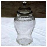 Textured Lidded Urn Jar with Ball Finial