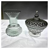 Flared Vase and Covered Pedestal Dish