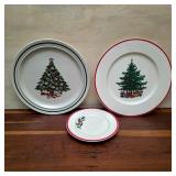 Assorted Christmas Tree and Holly Plates