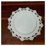 Opaque White Reticulated Openwork Plate
