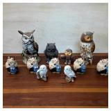 Collection of Assorted Owl Figurines