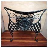 Curved Woven Seat Metal Vanity Stool