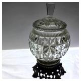 Cut-Pattern Covered Jar on Ornate Footed Base