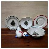 Holiday Tableware and Duck Figurine Group