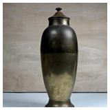 Vintage Indian Two-Tone Lidded Urn, 13"