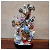 Chinese Figural Longevity Tree Sculpture