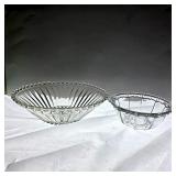 Pair of Clear Patterned Bowls