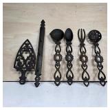 Vintage Decorative Kitchen Utensil Set & Trivet