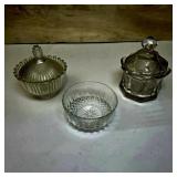 Vintage Clear Glass Candy Dishes and Bowl