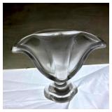 Clear Footed Flared Fan Vase