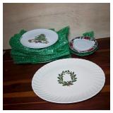 Assorted Holiday Dinnerware & Serving Platter