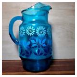 Anchor Hocking Springsong Blue Glass Pitcher