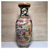 Japanese Satsuma Style Moriage Floor Vase