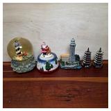 Assorted Figurines, Snow Globe and Shakers
