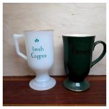 Harrods and Irish Coffee Footed Mugs, Pair