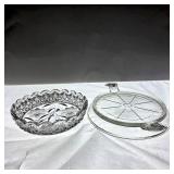Fire-King Handled Dish and Floral Bowl