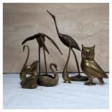 Assorted Vintage Brass-Tone Bird Figurines