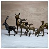 Brass-Tone Animal Figurines and Candle Holders