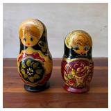 Two Russian Matryoshka Nesting Doll Sets