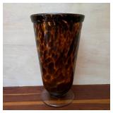 Tortoiseshell Pattern Footed Vase