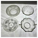 Selection of Vintage Clear Tableware Dishes