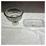 Footed Compote Bowl and Rectangular Tray