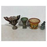 Lot of Planters and Figure