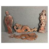 4 - Wood Carved Asian Decorations