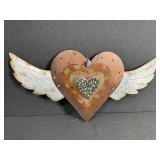Metal Winged Heart Wall Art