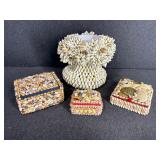 Seashell Boxes and Vase
