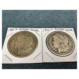 1900-O & 1921-S Morgan Silver Dollars