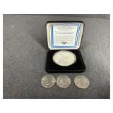 Commemorative Catfish Coin & Eisenhower Dollars