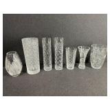 7 - Clear Cut Glass Vases