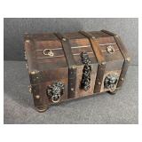 Wooden Pirate Treasure Chest Jewelry Box