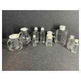 Clear Glass Pitchers, Cannisters & Bottles