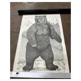 Signed Shane Slayer Grizzly Bear Artwork Print