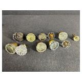Lot of Decorative Door Knobs and Fan Pull
