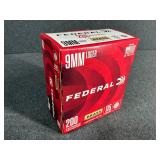 200 Rounds of Federal 9mm Luger Ammunition