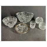 6 - Clear Cut Glass Dishes