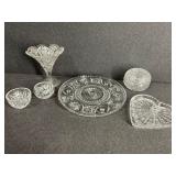 6 - Clear Cut Glass Items