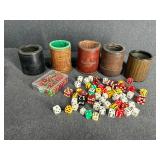 Lot of Dice Cups and Dice