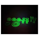 Lot of Uranium Glass Dishes