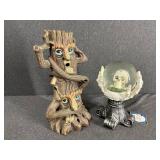 Tree Incense Burner and Skull Globe