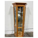 Oak Mirrored Curio Cabinet